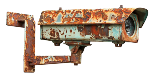 Rusty old security camera, cut out