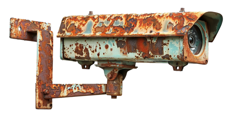 Rusty old security camera, cut out