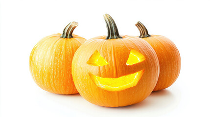 Obraz premium collection halloween pumpkin isolated on white background.
