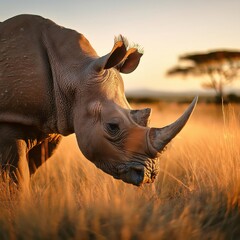 White Rhinoceros Close-up