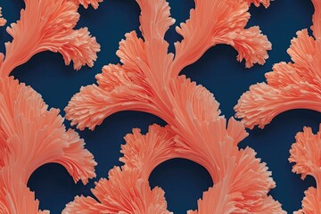 Obraz premium Coral to Navy Blue Gradient Wallpaper for Modern Interior Decor