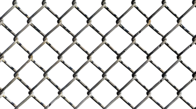Chain link fence, cut out