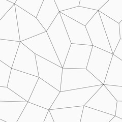 Abstract geometric low poly seamless vector pattern with tiles. Minimalistic design. Low poly art. Vector outline monochrome polygonal background. Tiled seamless pattern.