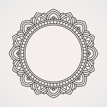 circle border mandala flower ornamental