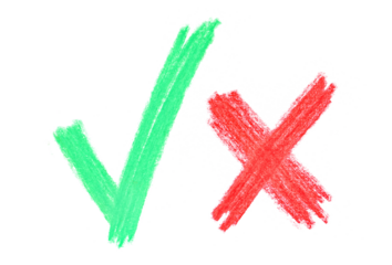 Yes no symbol, chalk sketching isolated on white