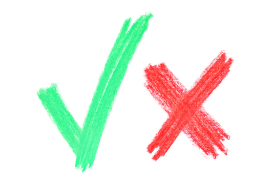 Yes no symbol, chalk sketching isolated on white