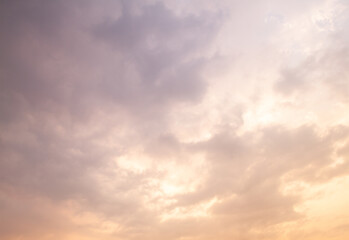 Evening sky with yellow light.