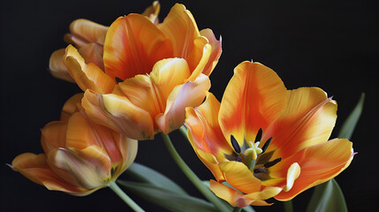tulip, yellow flowers.