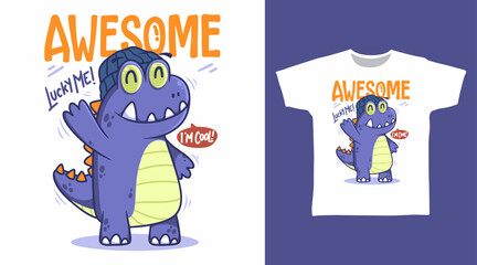 Awesome Monster Vector Illustration T shirt Designs. © Clushy