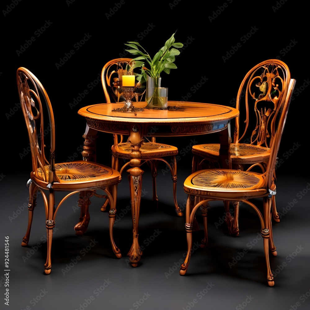 Sticker table and chairs in a restaurant