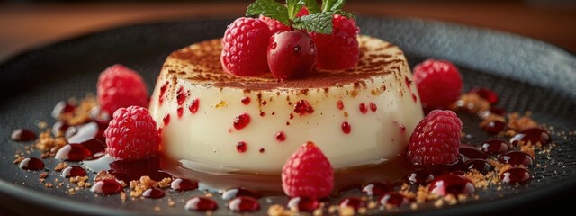 Naklejka premium Modern Indian Dessert Develop a contemporary Indian dessert using traditional flavors and techniques.
