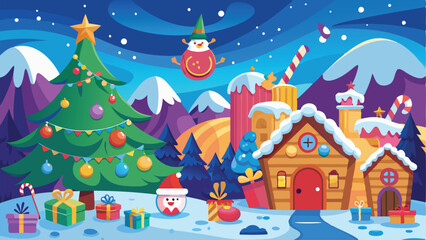 Christmas cartoon background illustration