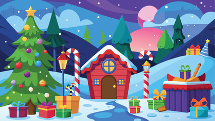 Christmas cartoon background illustration