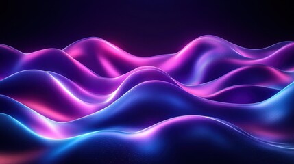 Obraz premium Neon-lit waves creating a futuristic abstract landscape