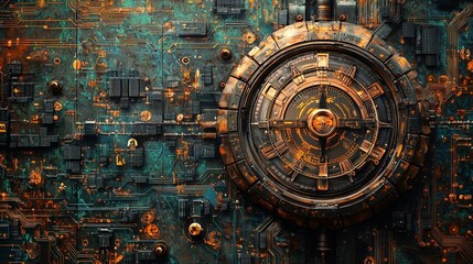 Fototapeta premium Intricate Clockwork Mechanism Close-Up
