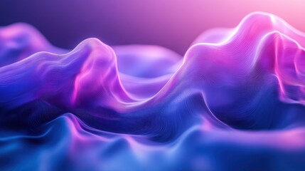 Fototapeta premium Flowing abstract waves with luminous purple highlights