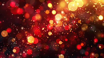 Abstract bokeh art with vibrant red and yellow hues modern artistic expression creative design dynamic patterns