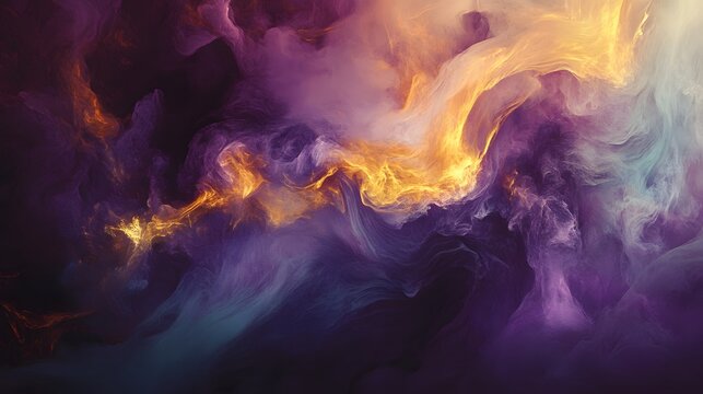 8. An ethereal cloud of swirling smoke and color, with hints of gold and violet peeking through