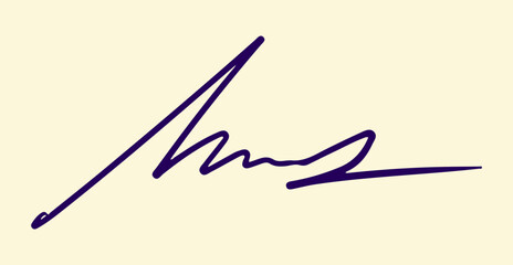 Handwritten fake autograph. Fictitious vector signature for signing documents on white background