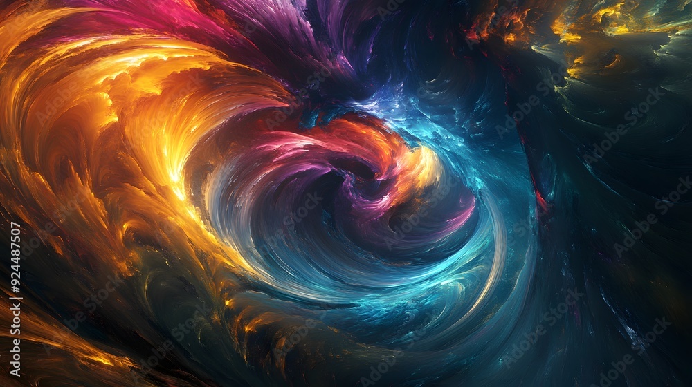 Wall mural 26. a colorful, swirling pattern of light and shadow, creating a dynamic and ethereal atmosphere