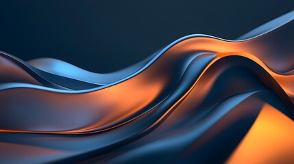 27. Abstract 3D waves with smooth gradients and subtle highlights against a dark background