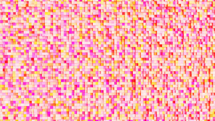 Obraz premium Abstract mosaic pattern with colorful 3D cubes arranged in a vibrant and multicolored pixelated grid