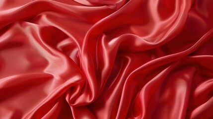 Fototapeta premium Red Silk Fabric Texture