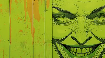 Fototapeta premium green mask on the wall
