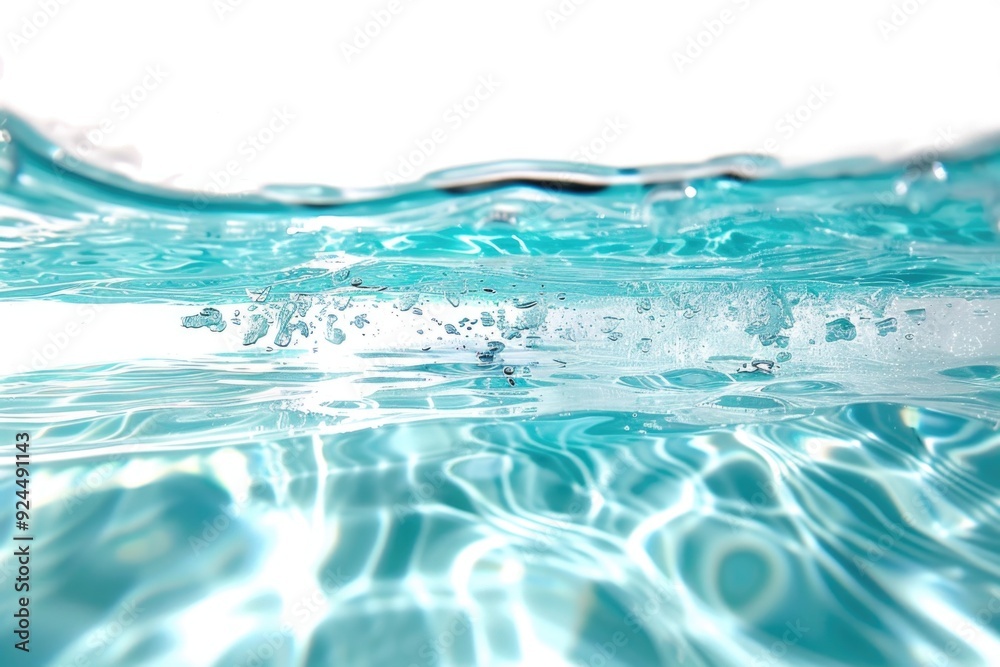 Poster a close-up shot of calm water in a pool, suitable for use in designs about relaxation and serenity
