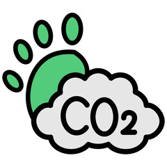 Carbon Footprint lineal multi color, related to ecology and environment theme. Use for modern concept, UI or UX kit, web and app development.