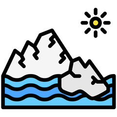 Ice Cap lineal multi color, related to ecology and environment theme. Use for modern concept, UI or UX kit, web and app development.