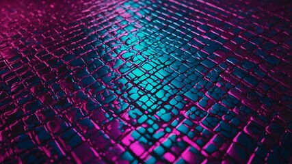 Fototapeta premium Abstract, futuristic, close-up shot of a blue and pink textured surface.