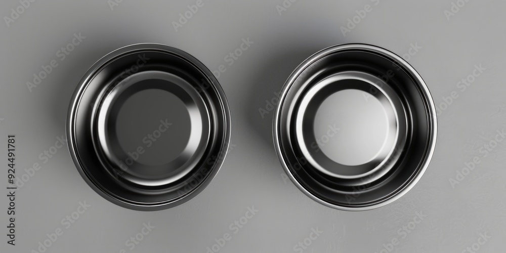 Poster a pair of bowls resting on a table surface