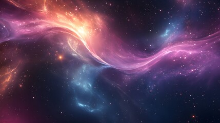 Fototapeta premium 54. Ethereal ribbons of light swirling through a dark, nebulous space with soft, radiant highlights