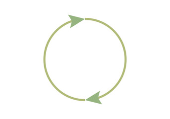 Flecha verde circular en fondo blanco