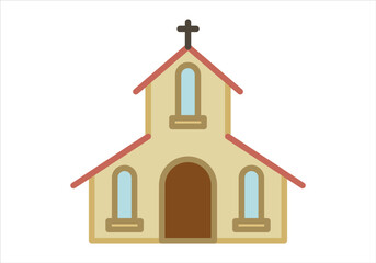 Iglesia de paredes amarillas de un pueblo