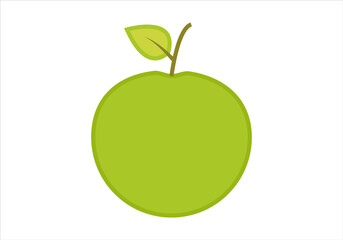Manzana verde con hoja verde