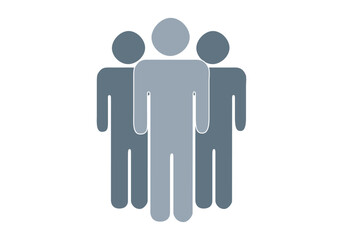 Grupo de personas de empresa de color azul