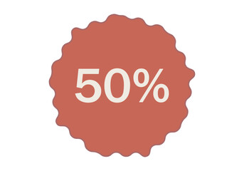 Pegatina roja de estampado con 50% de descuento