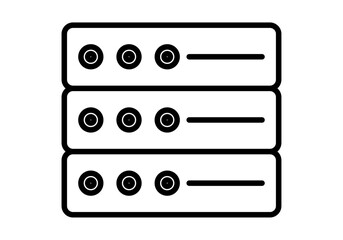 Icono negro de servidores de internet u ordenador