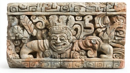 Ancient Mesoamerican Sculpture of Mythological Figures