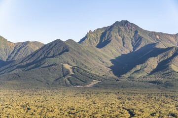 清里高原から望む富士山、南アルプス遠景
