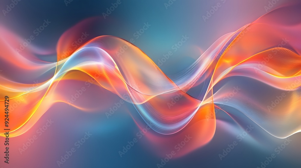 Wall mural 74. abstract waves of light and color blending together in a dynamic, ethereal background