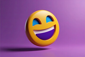 Fototapeta premium Joyful Emoticon with Stylish Shades in Vibrant 3D Rendering