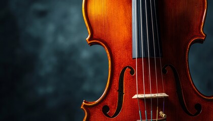 Classic Violin Close-up on Moody Background