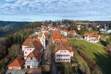 The Ruins of the hilltop castle Zavelstein Castle, in in Bad Teinach-Zavelstein, Baden-W&uuml;rttemberg