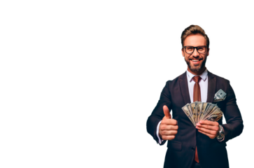 happy person with banknotes