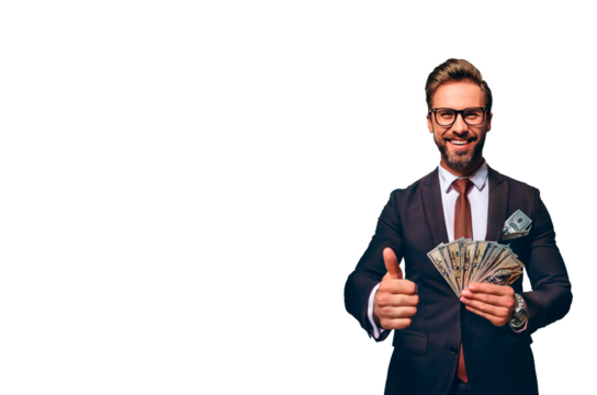 happy person with banknotes