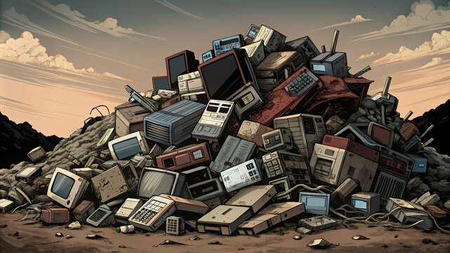 A Mountain of E-Waste, Stacked and Abandoned