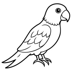 Cute Parrot bird Silhouette vector illustration